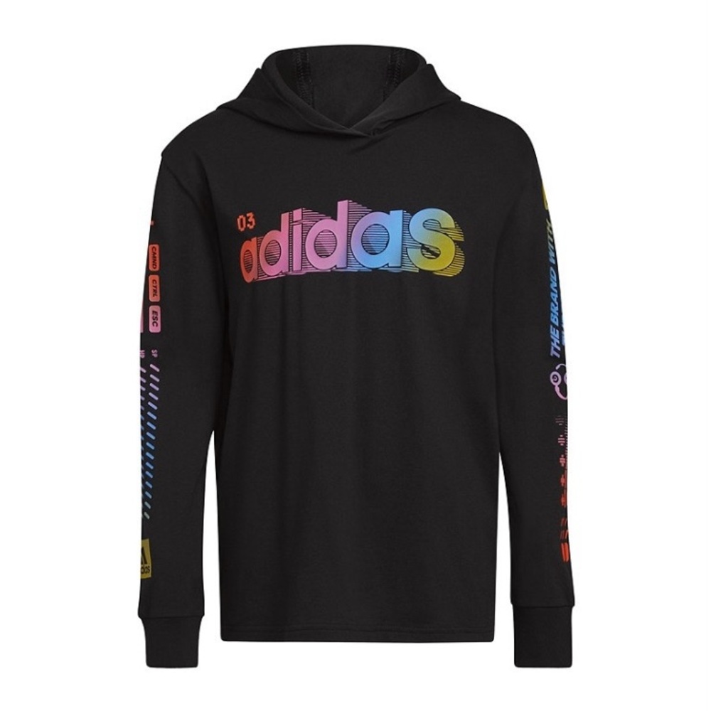 Adidas Exit Game On Hooded Long Sleeve Tee X-L (18/20) Black